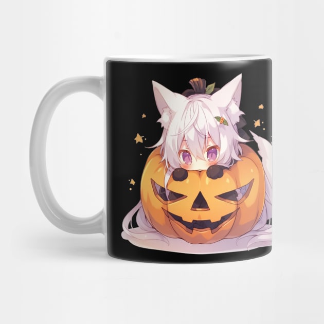 Kawaii Anime Girl in a Halloween Pumpkin by Seraphine